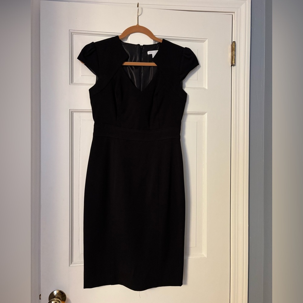 New York & Company Black Dress with Cap Sleeves